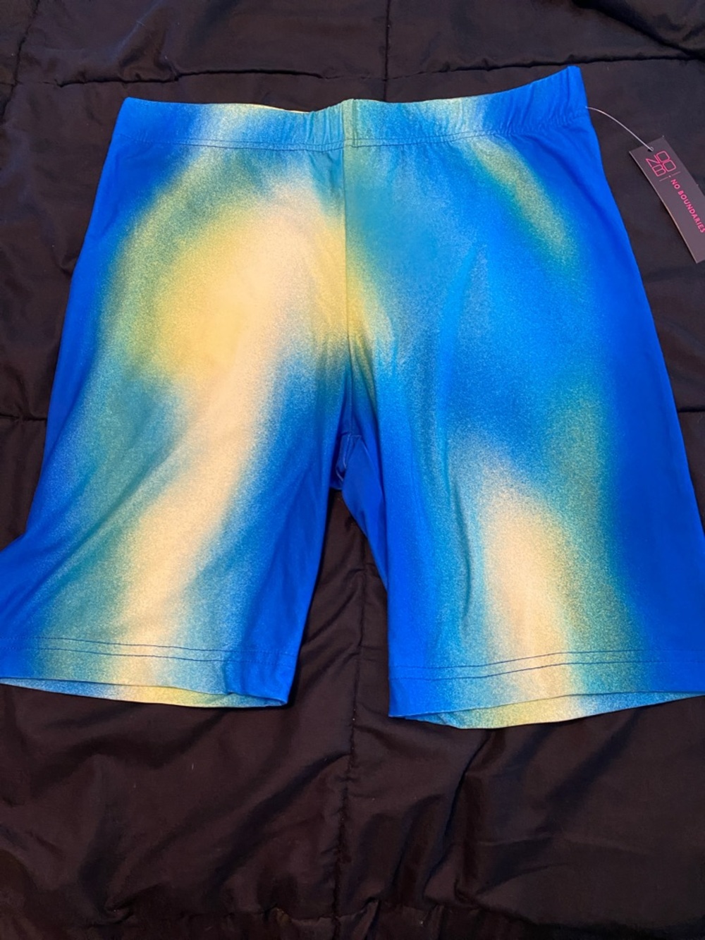 No Boundaries Blue and Yellow Ombre Athletic Shorts